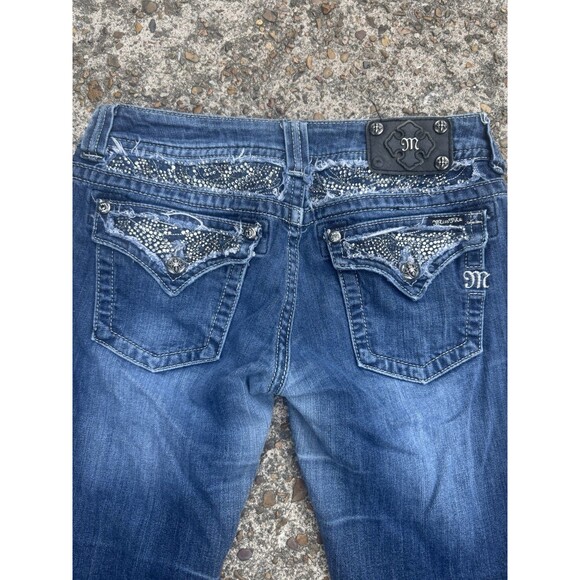 Miss Me Jeans Blue Size 29  JP5124B10  Boot  Embellished Flap Pockets Jeans - Picture 1 of 6